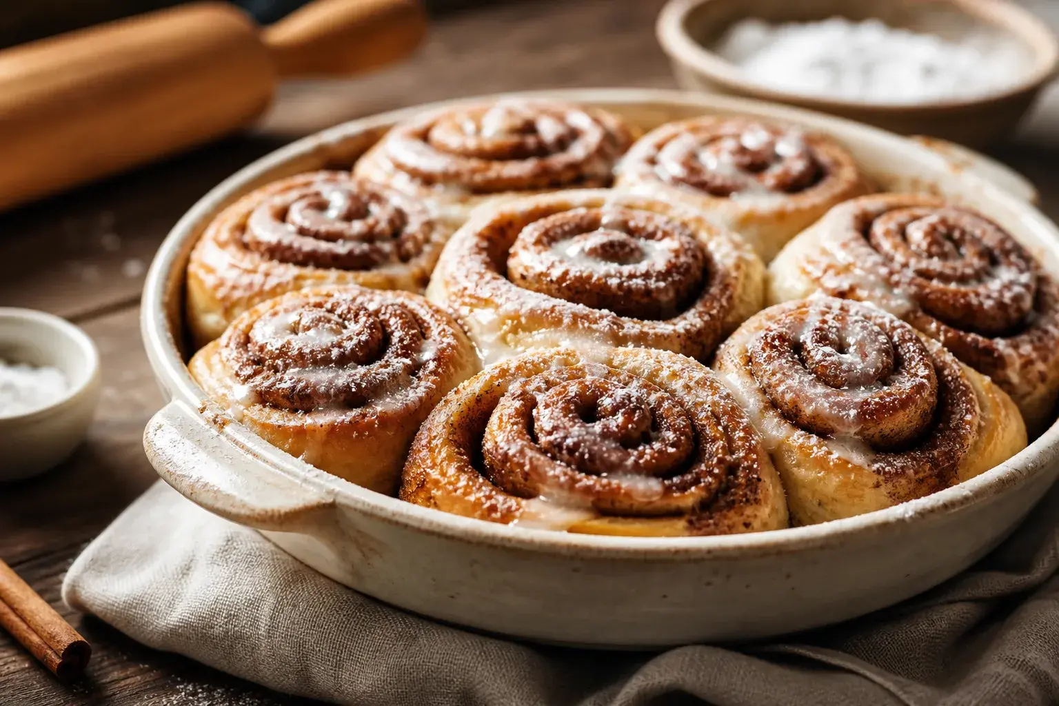 Image for: Classic Cinnamon Rolls With Powdered Sugar Glaze