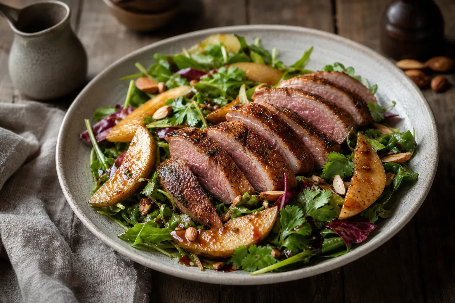 Image for: Duck Salad with Spiced Pears and Sweet Soy Dressing