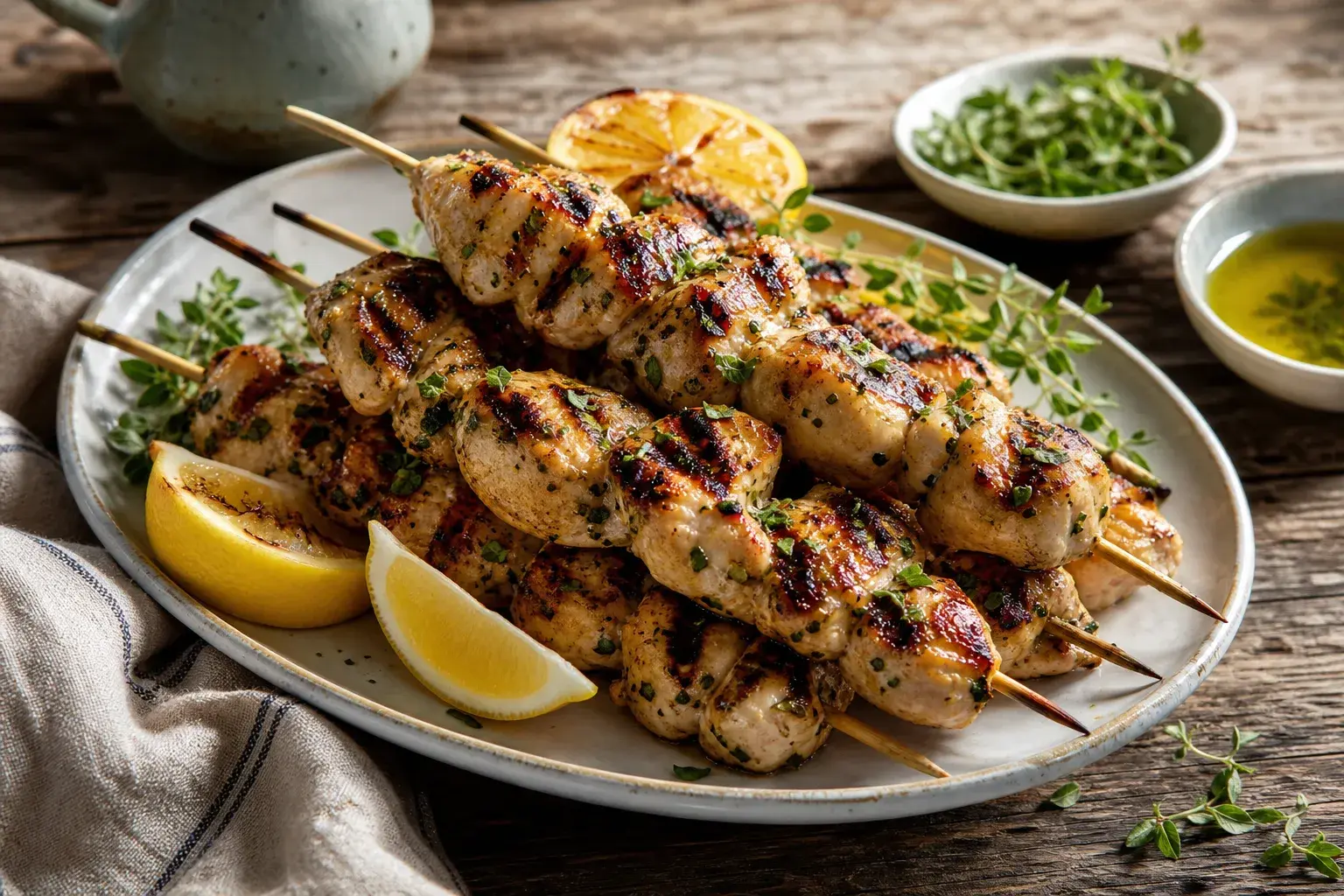 Image for: Grilled Lemon Chicken Skewers