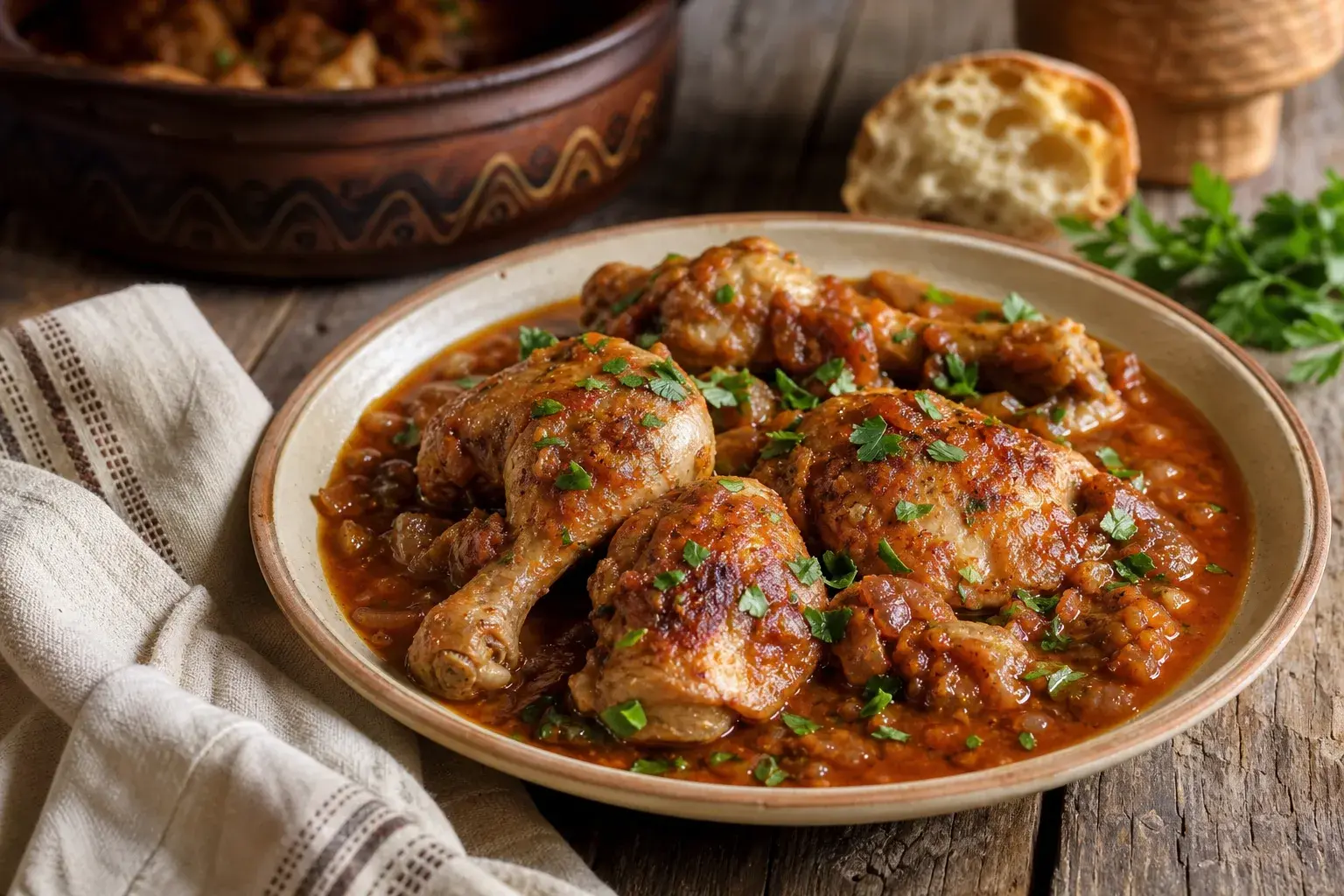 Image for: Traditional Varna-Style Braised Chicken (Bulgarian Dish)