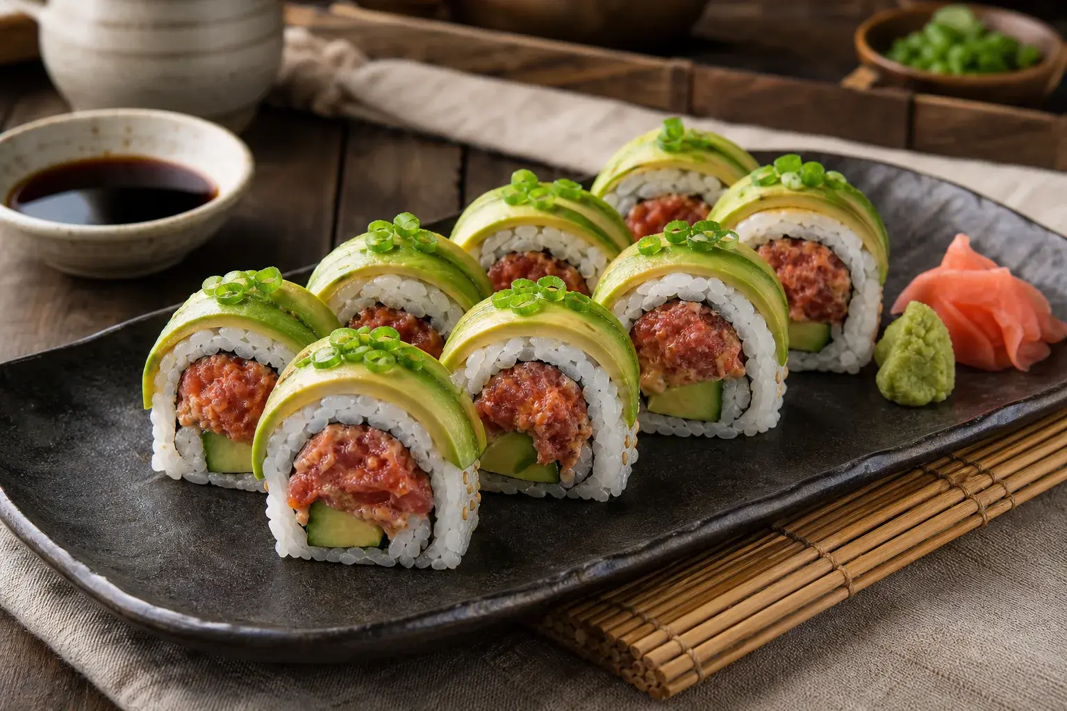Image for: Spicy Tuna Avocado Sushi Roll