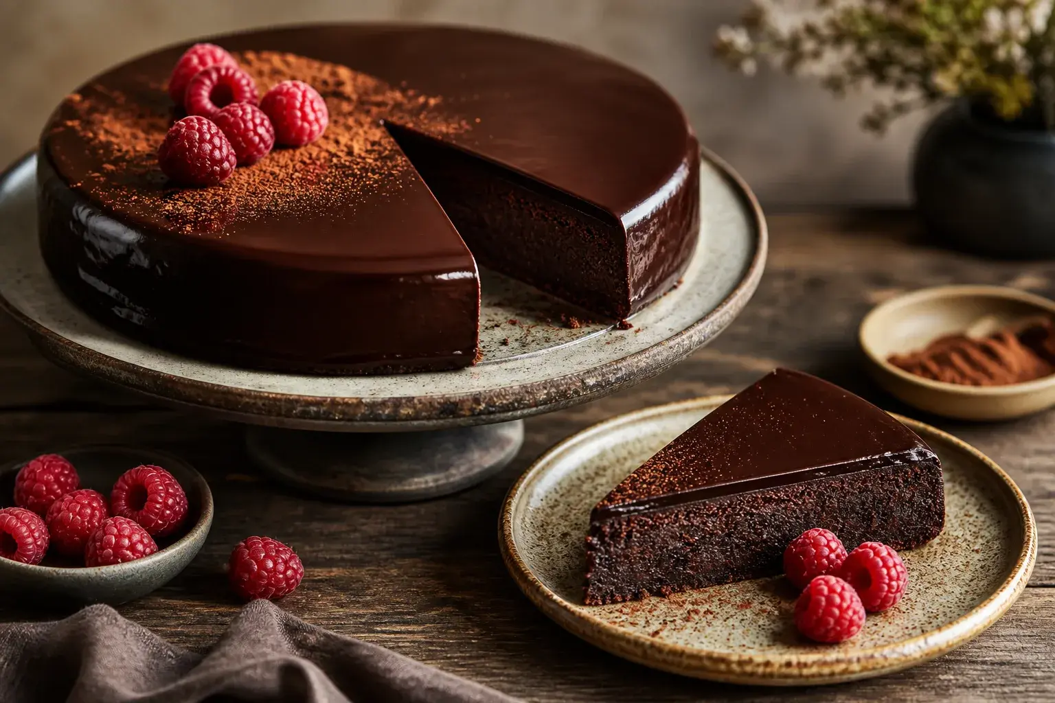 Image for recipe: Decadent Flourless Chocolate Cake by King Arthur Flour with Rich Chocolate Glaze