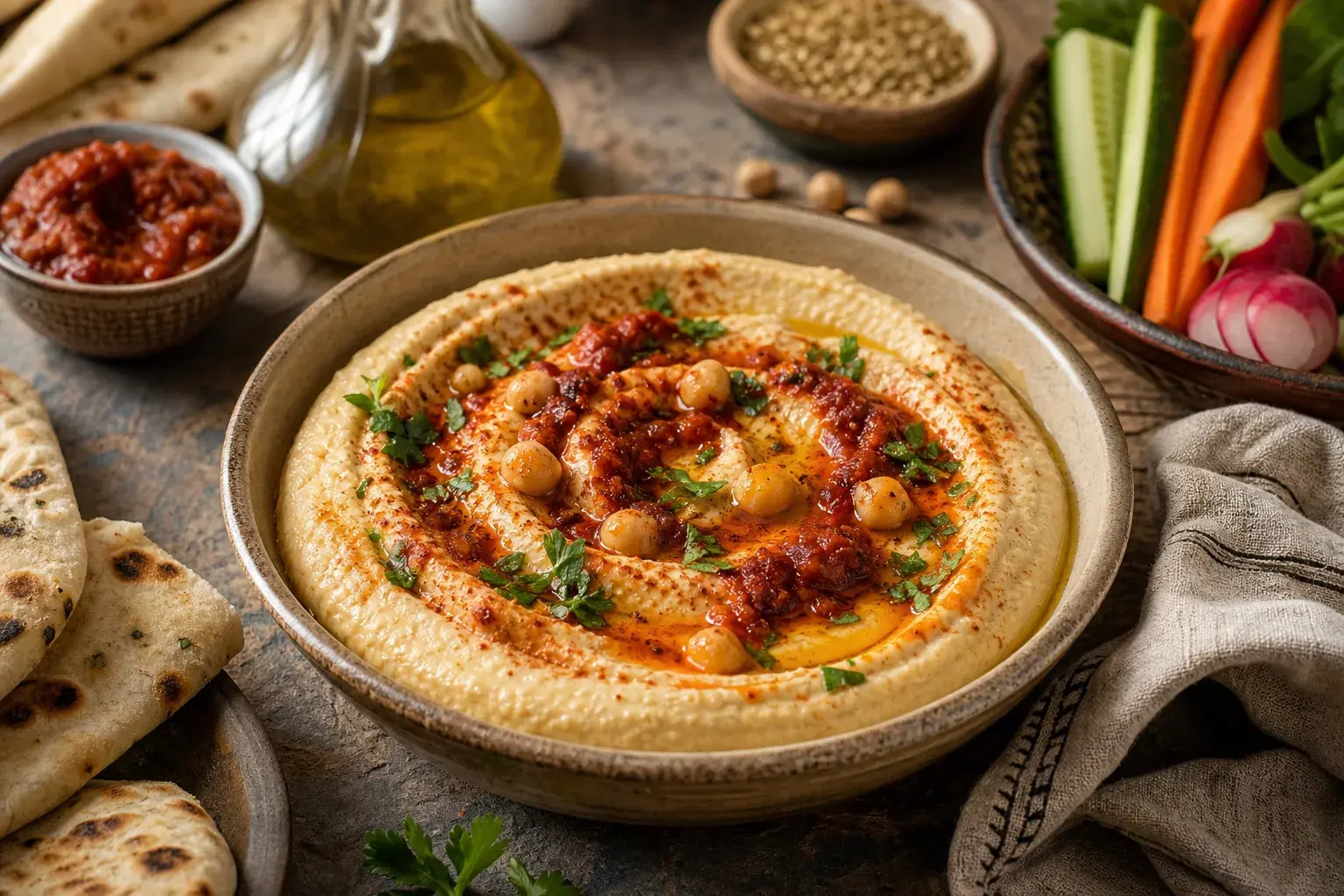 Image for: Homemade Harissa Infused Hummus