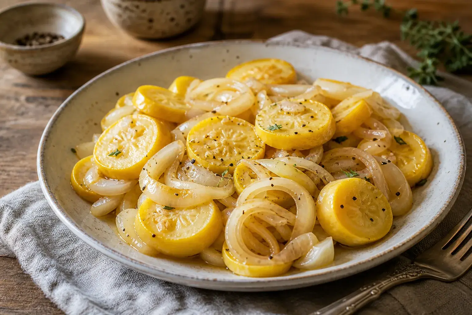 Image for: Steamed Yellow Squash with Seasoned Onions
