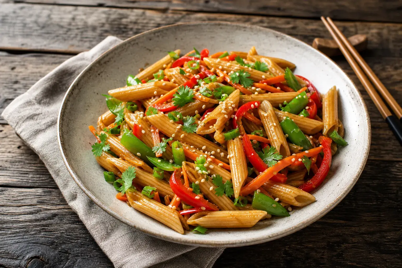 Image for: Asian-style Penne Pasta Stir-Fry