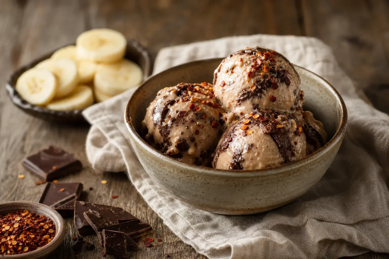 Image for recipe: Banana Chocolate Chili Ice Cream