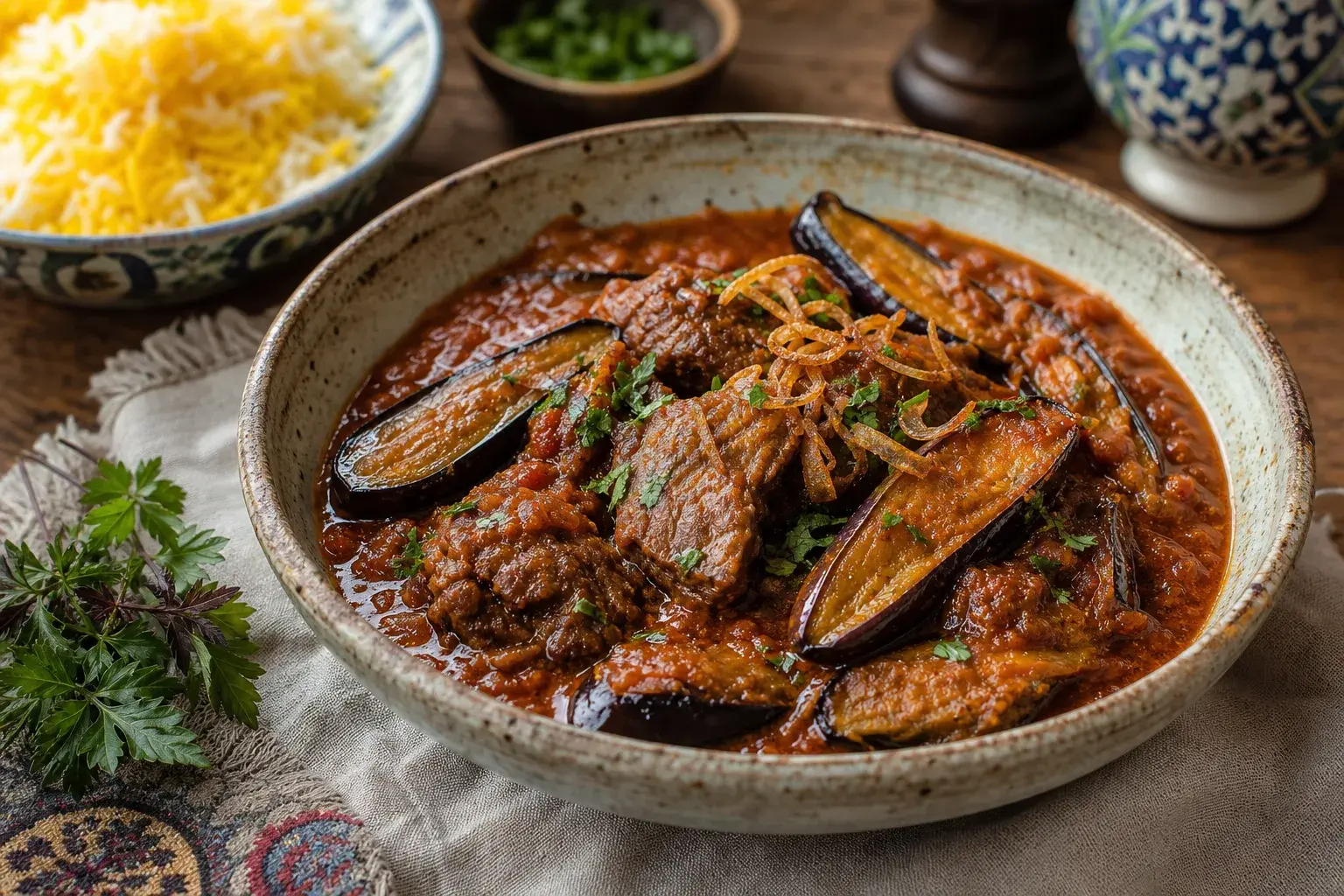 Image for: Khoresh Bademjan: Persian Eggplant Stew