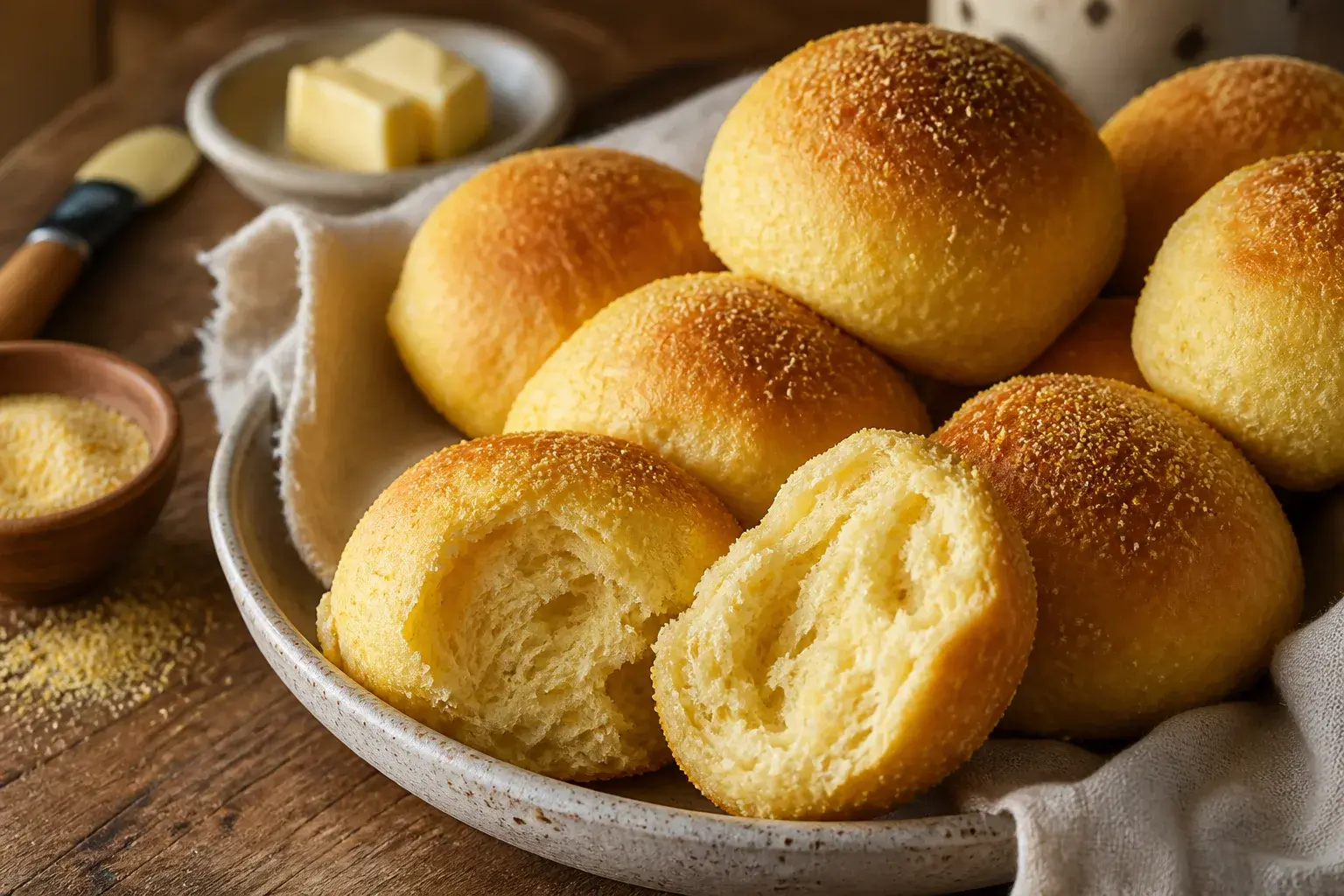 Image for: Golden Cornmeal Yeast Rolls